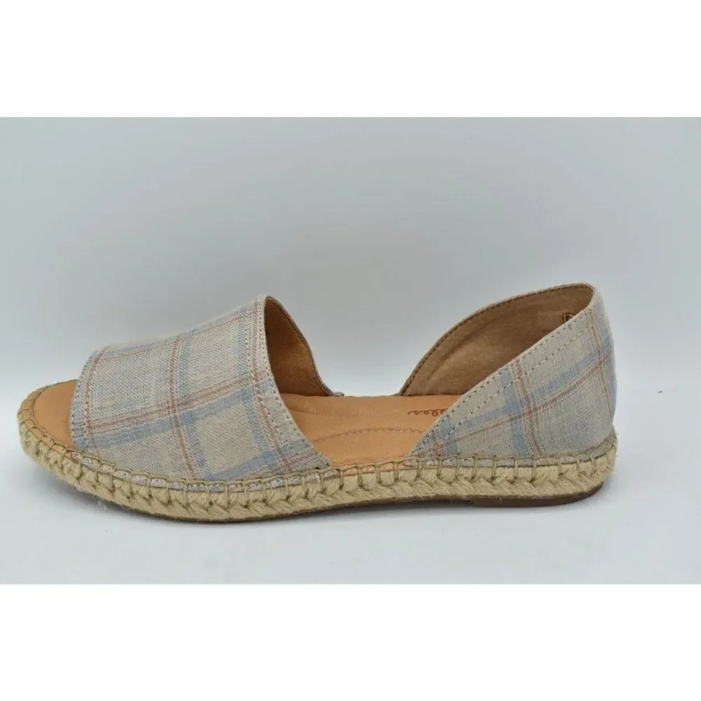 Born Womens Size 9.5 Seak Taupe‎ Beige Fabric Slip On Sandals Shoes